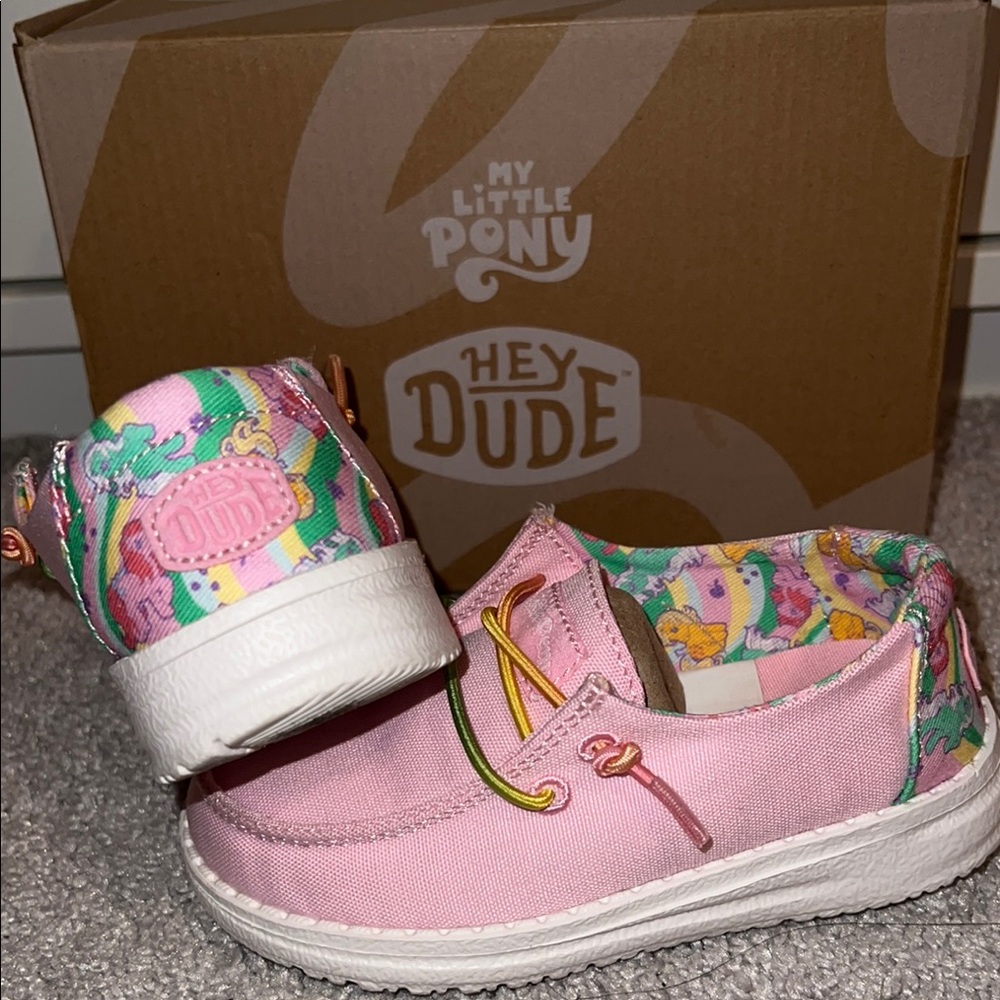Hey Dude Pink and White Moccasins Casual Slip-On Shoes